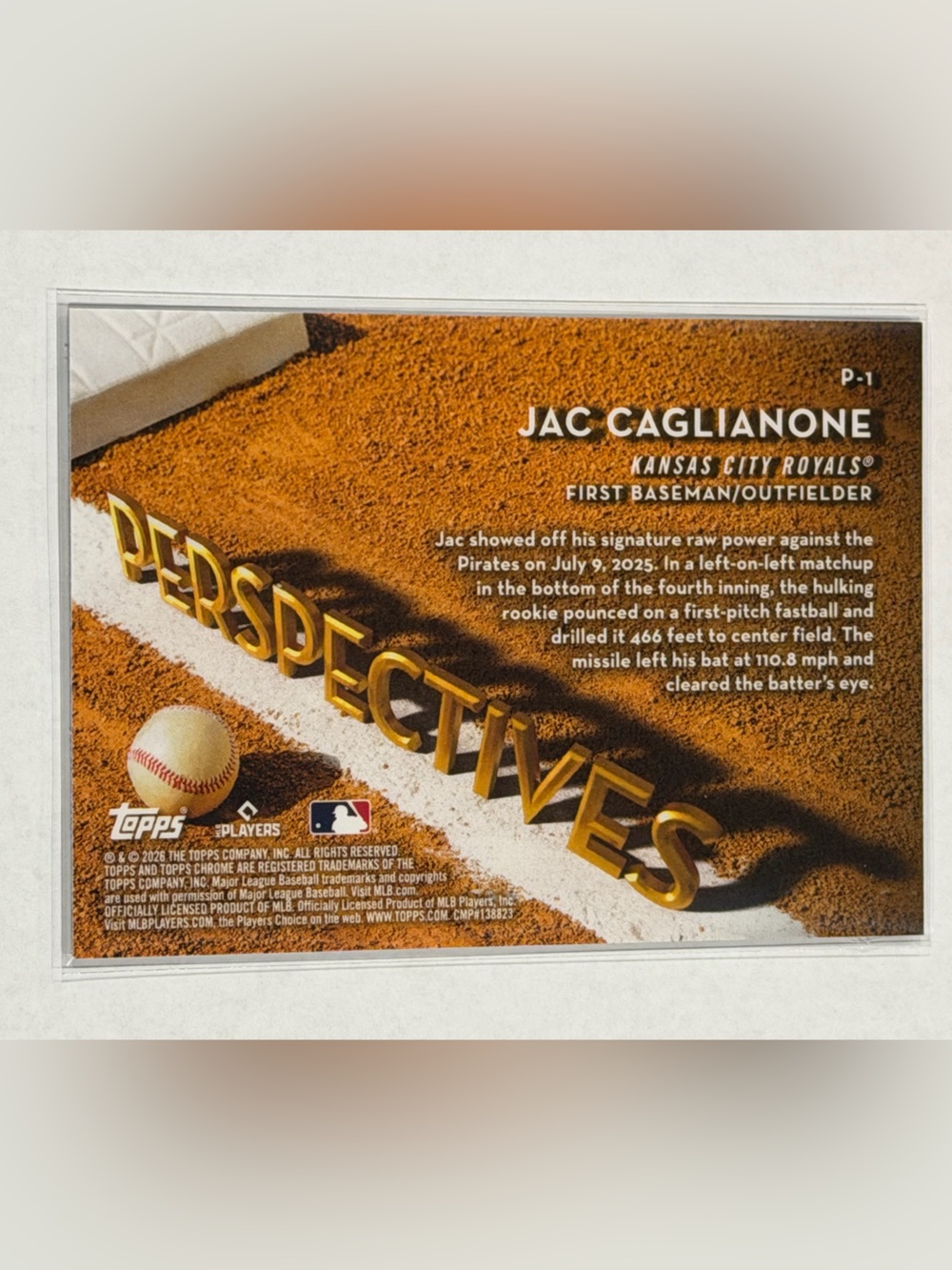 Topps 26 MLB Chrome Jac Caglianone Perspectives Insert Rookie Card - Picture 2 of 2